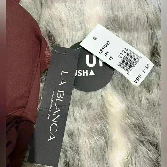 NWT La Blanca Island Goddess Twist Keyhole OnePiece swimsuit Java brown size 12 - Picture 6 of 9